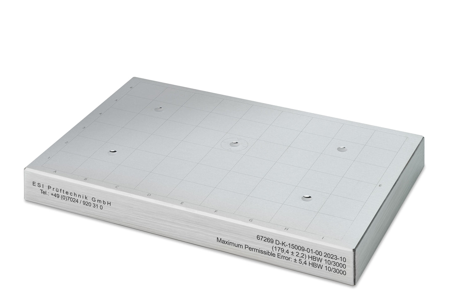 Brinell 110 HBW10/1000 according to DIN EN ISO 6506 with DAkkS calibration certificate 150x100x16 mm Aluminum